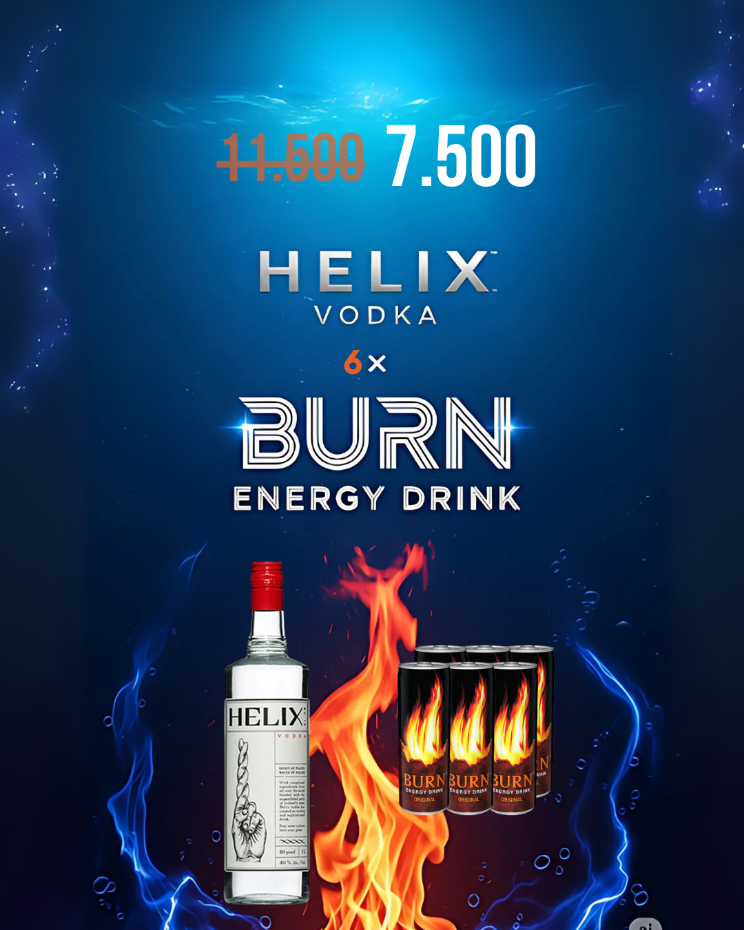 Helix Vodka 700ml x 6 burn